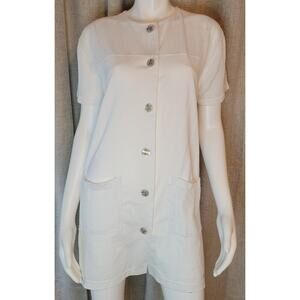 Jordan Taylor Art Button Beach Cover Puerto Vallarta White Medium Pockets Mesh